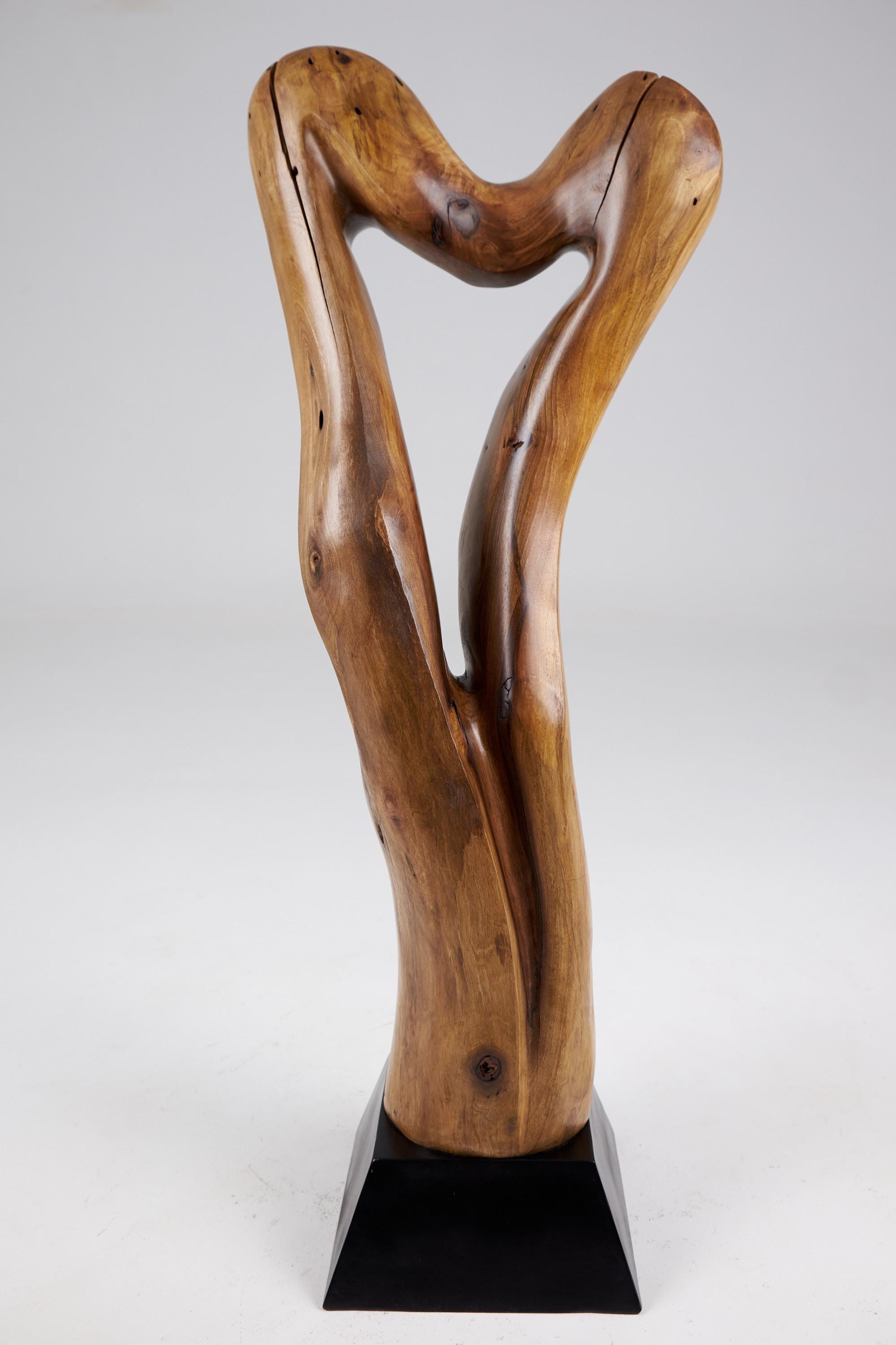 Scultura astratta in legno Still Stand, intagliata con la motosega, noce in vendita 1