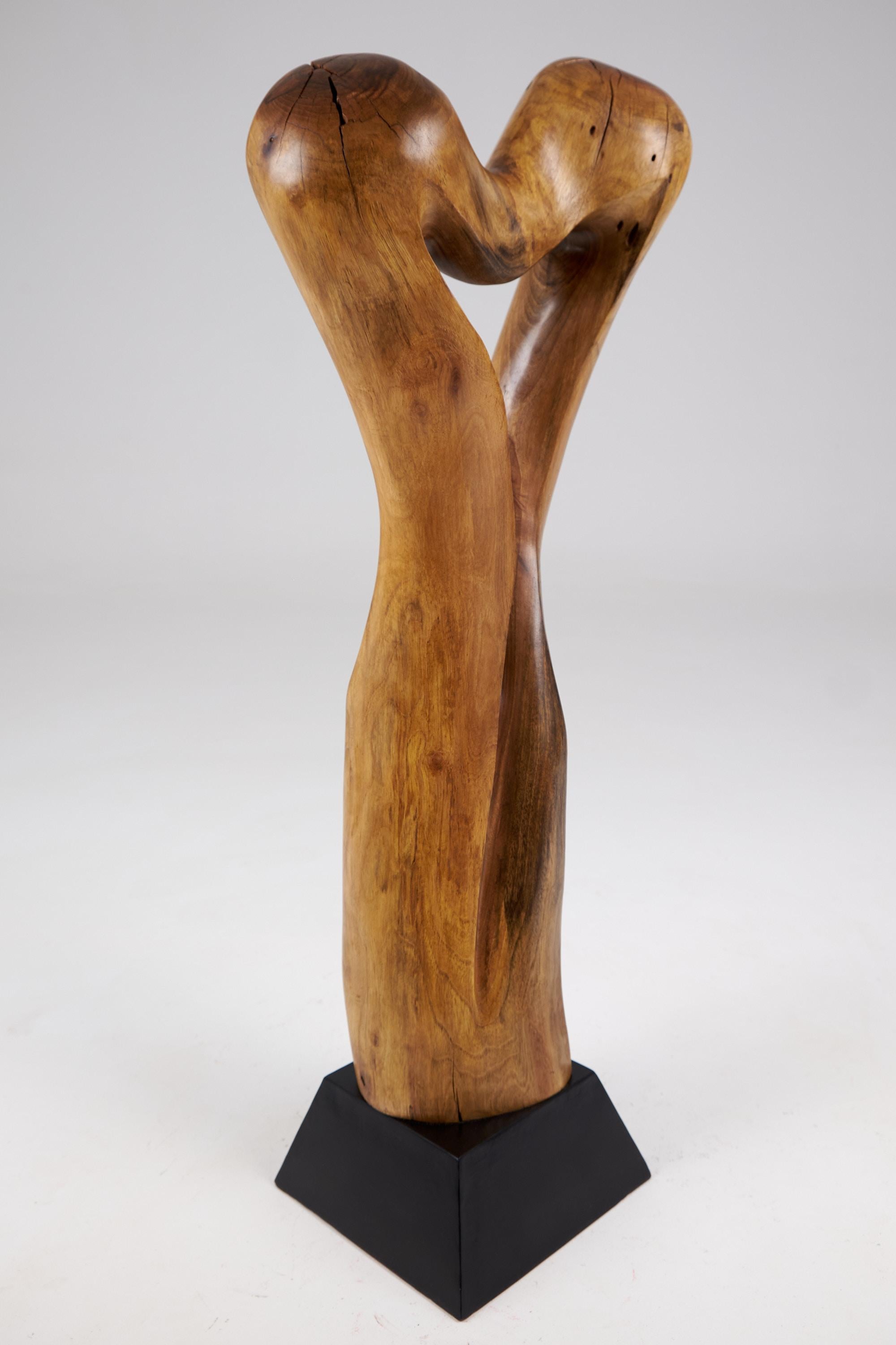 Scultura astratta in legno Still Stand, intagliata con la motosega, noce in vendita 5