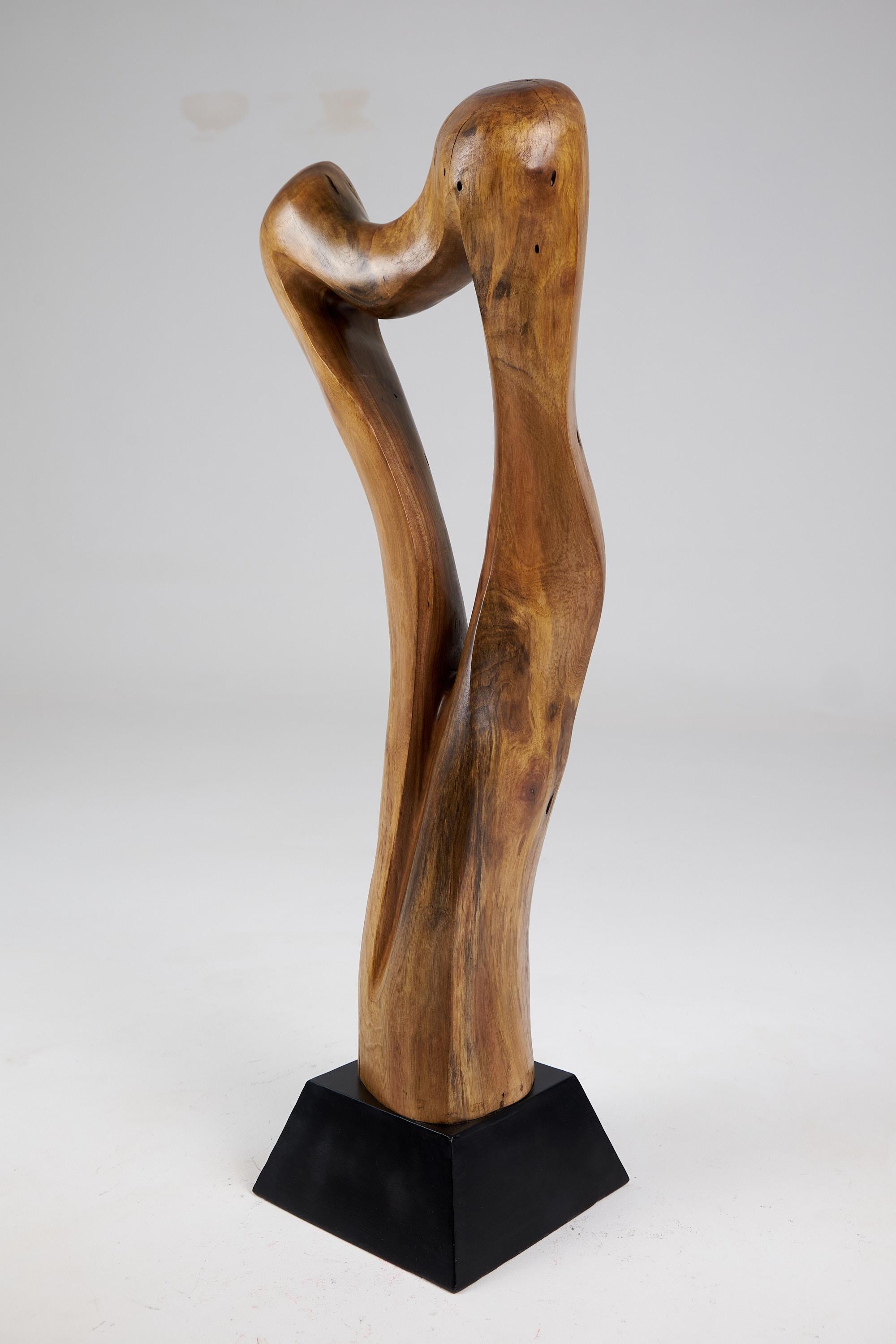 Croato Scultura astratta in legno Still Stand, intagliata con la motosega, noce in vendita