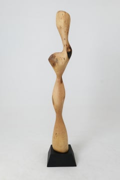 Still Stand Abstract Wood Sculpture, Chainsaw Carved, Walnut, Logniture