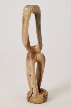 Still Stand Abstract Wood Sculpture, Chainsaw Carved, Walnut, Logniture