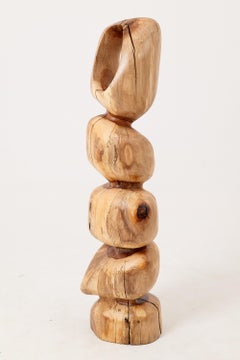 Still Stand Abstract Wood Sculpture, Chainsaw Carved, Walnut, Logniture