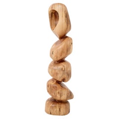 Still Stand Abstract Wood Sculpture, Chainsaw Carved, Walnut, Logniture