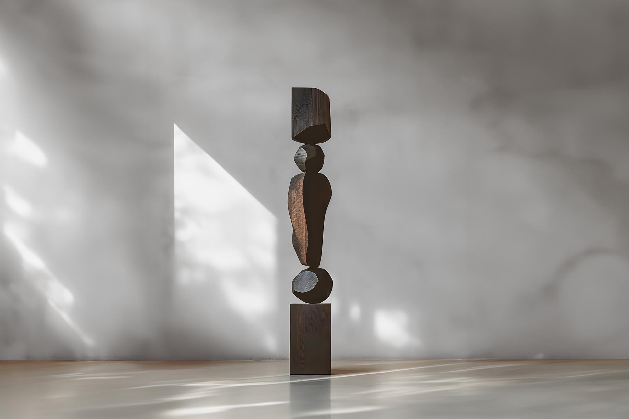 Brutalist Still Stand No102, The Dark Elegance of Abstract Burned Oak by Escalona For Sale