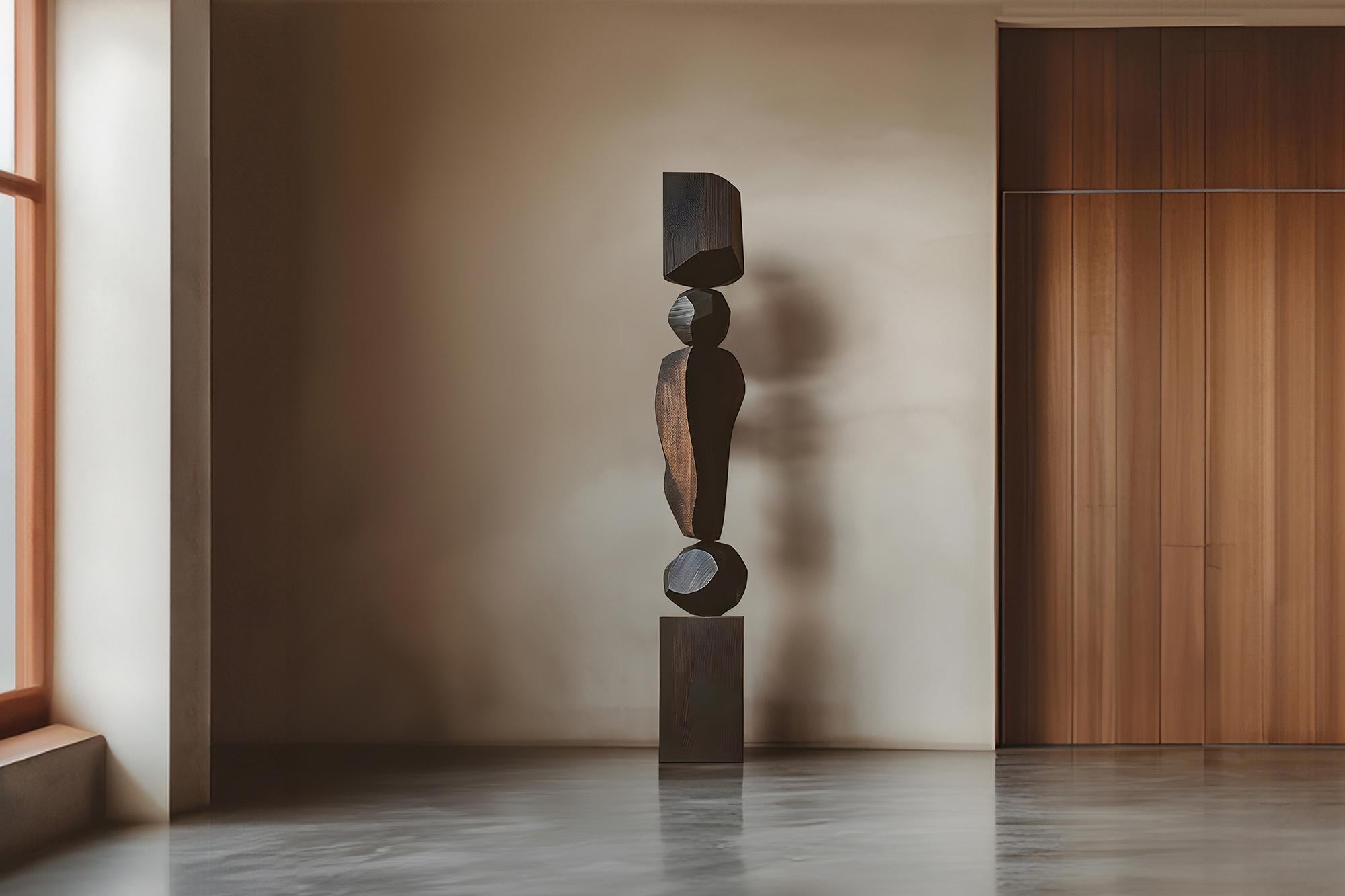 Mexican Still Stand No102, The Dark Elegance of Abstract Burned Oak by Escalona For Sale