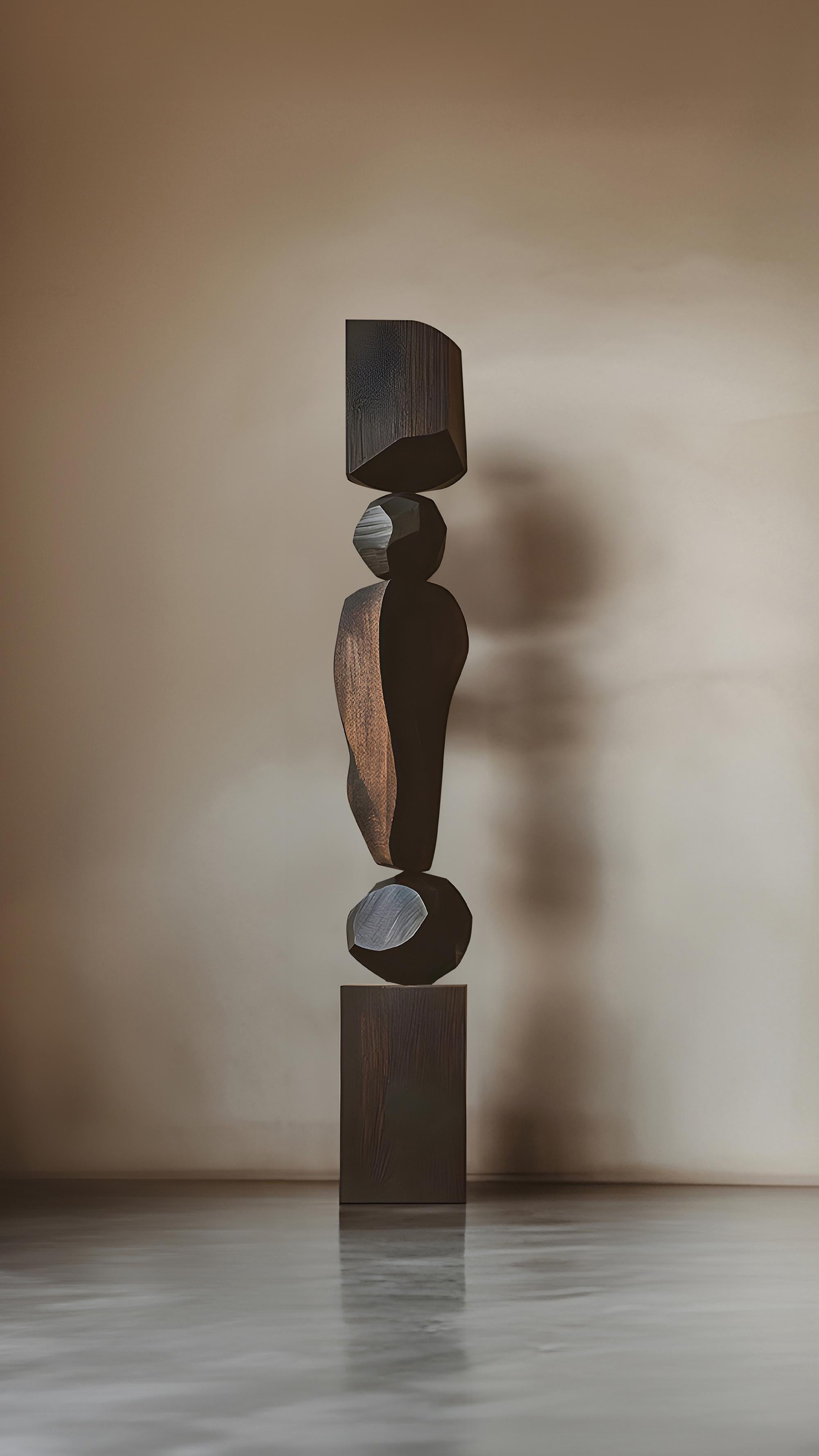 Hand-Crafted Still Stand No102, The Dark Elegance of Abstract Burned Oak by Escalona For Sale