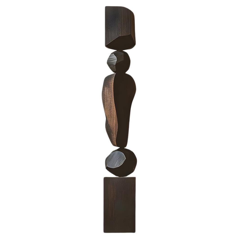 Still Stand No102, The Dark Elegance of Abstract Burned Oak by Escalona For Sale