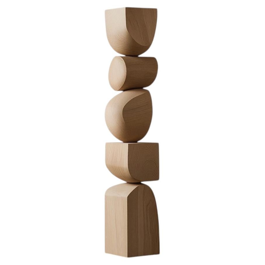 Still Stand No103 Abstract Light Solid Wood Totem by NONO Modern Design For Sale