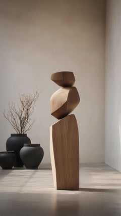 Still Stand No109 Escultura alta biomorfa de madera maciza clara
