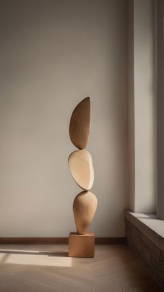 Still Stand No113 Elegant Abstract Sculpture in Light Oak Wood