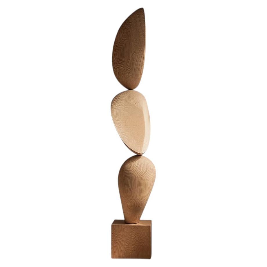 Still Stand No113 Elegant Abstract Sculpture in Light Oak Wood