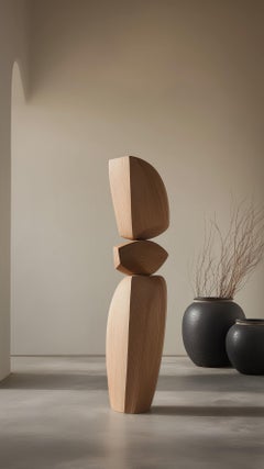 Still Stand No115 Modern Organic Sculpture in Solid Light Wood