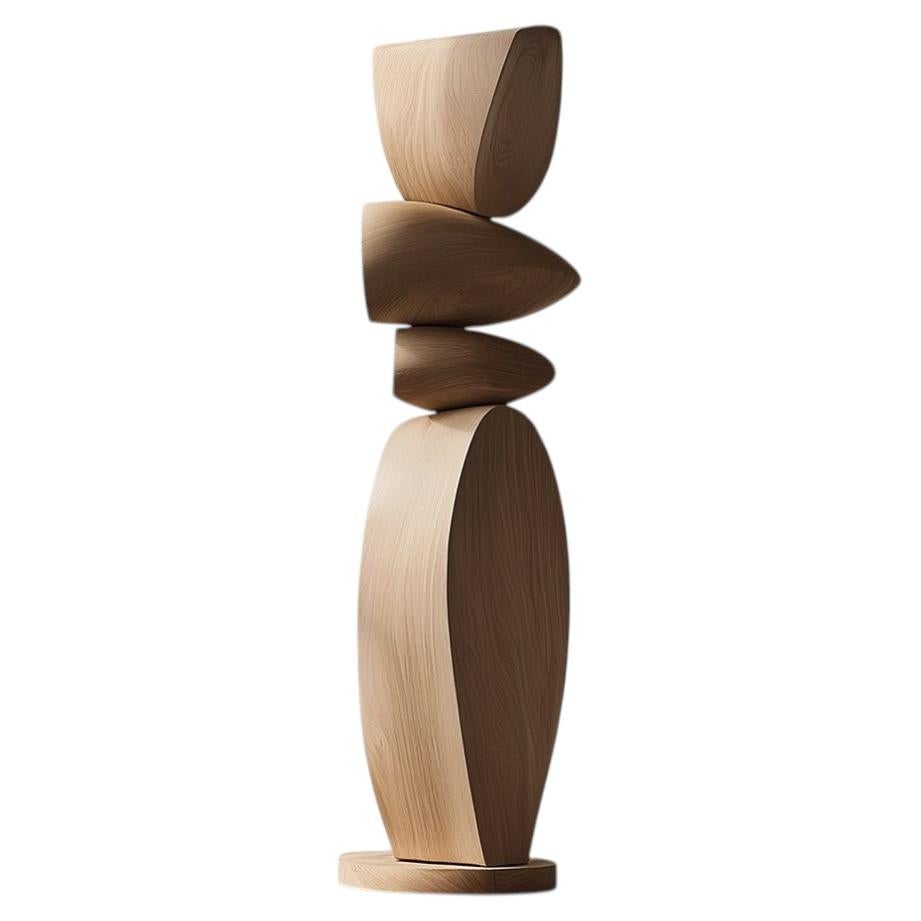 Still Stand No117 Sculptural Light Wood Totem with Modern Form For Sale