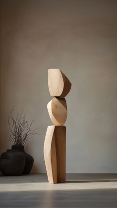 Still Stand No119 Totem astratto organico in piedi in legno massiccio