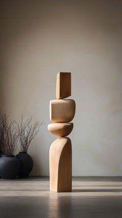 Still Stand No121 Totem alto intagliato in legno massello Nature Light