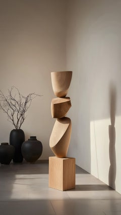 Still Stand No125 Sculptural Carved Wood Totem with Organic Curves