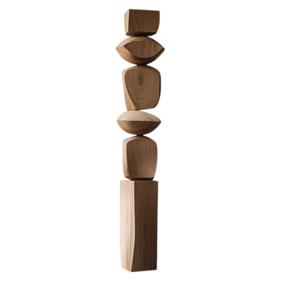 Still Stand No133 Biomorphic Wood Sculpture with Carved Curves For Sale