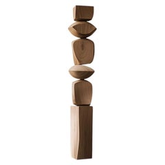 Still Stand No133 Escultura Biomorfa de Madera con Curvas Talladas