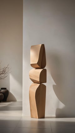 Still Stand No139 Carved Organic Sculpture in Solid Light Oak