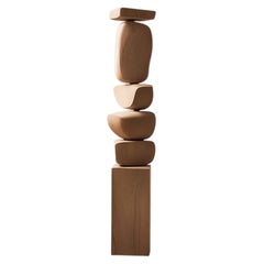 Still Stand No143 Totem abstrait en bois massif sculpté