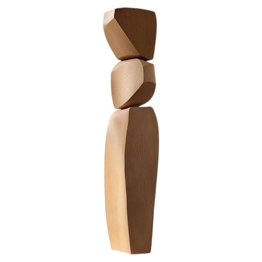Still Stand No145 Sculptural Standing Totem in Light Solid Wood