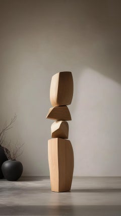 Still Stand No147 Carved Organic Totem with Modern Wood Design