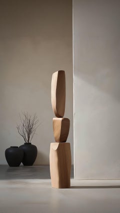 Still Stand No149 Modern Abstract Standing Sculpture in Oak Wood