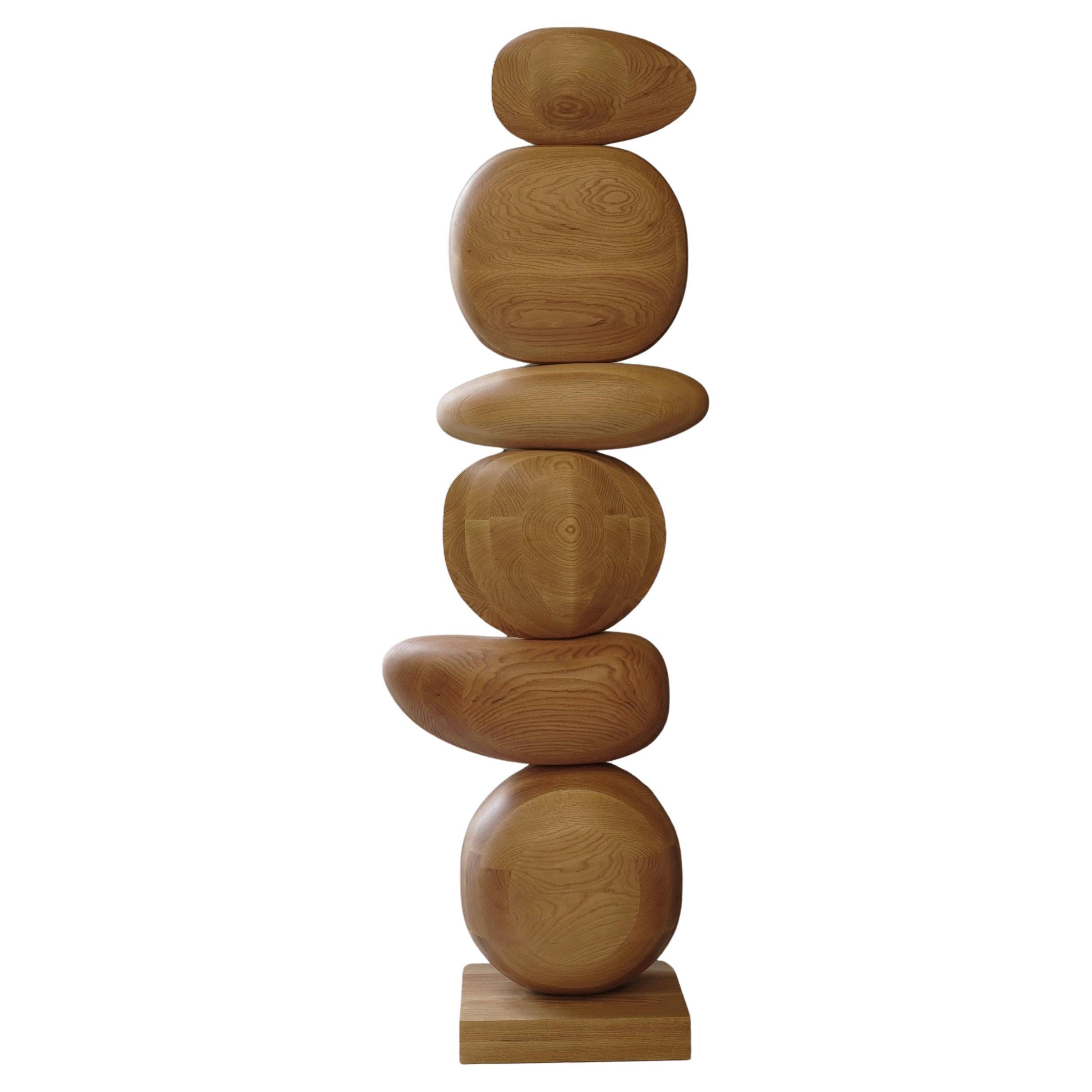 Still Stand No30: Sculptural Harmony, Tall Oak Totem by NONO, Escalona Design For Sale