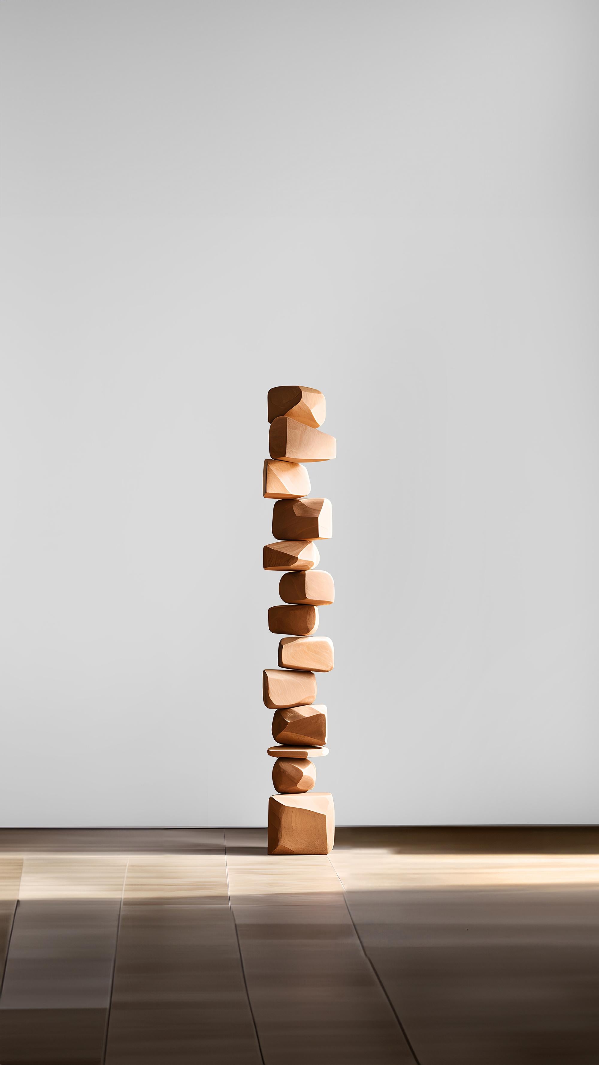 Hand-Crafted Still Stand No52: Modern Abstract Wooden Sculpture by NONO, Escalona Design For Sale