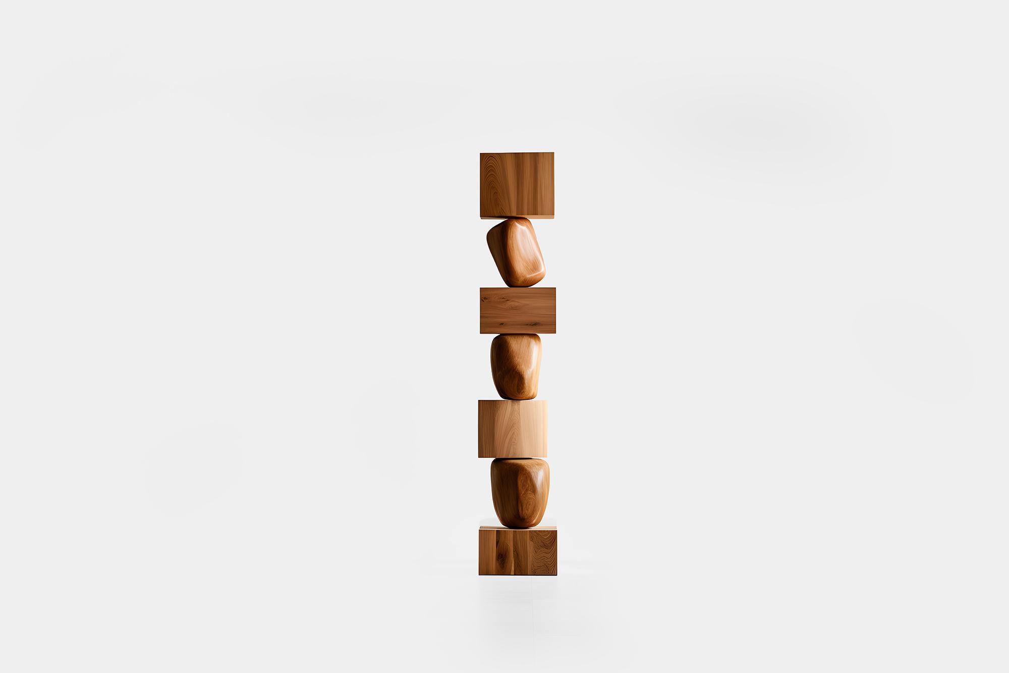 Mexican Still Stand No54: Biomorphic Abstract Oak Totem by NONO, Escalona Crafted For Sale