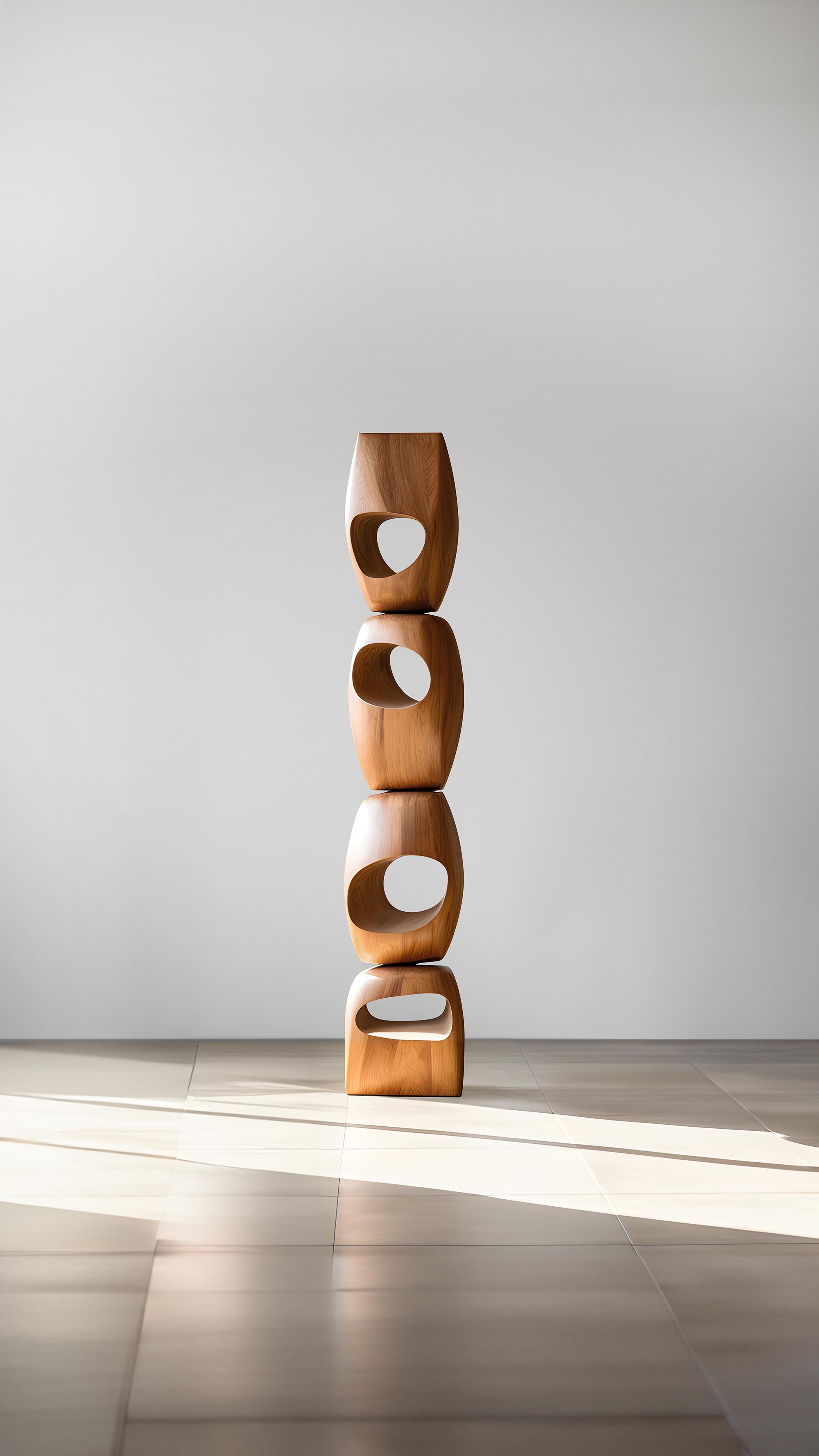 Mid-Century Modern Still Stand No56: Abstract Wooden Grace by NONO, Modern Escalona Sculpture For Sale