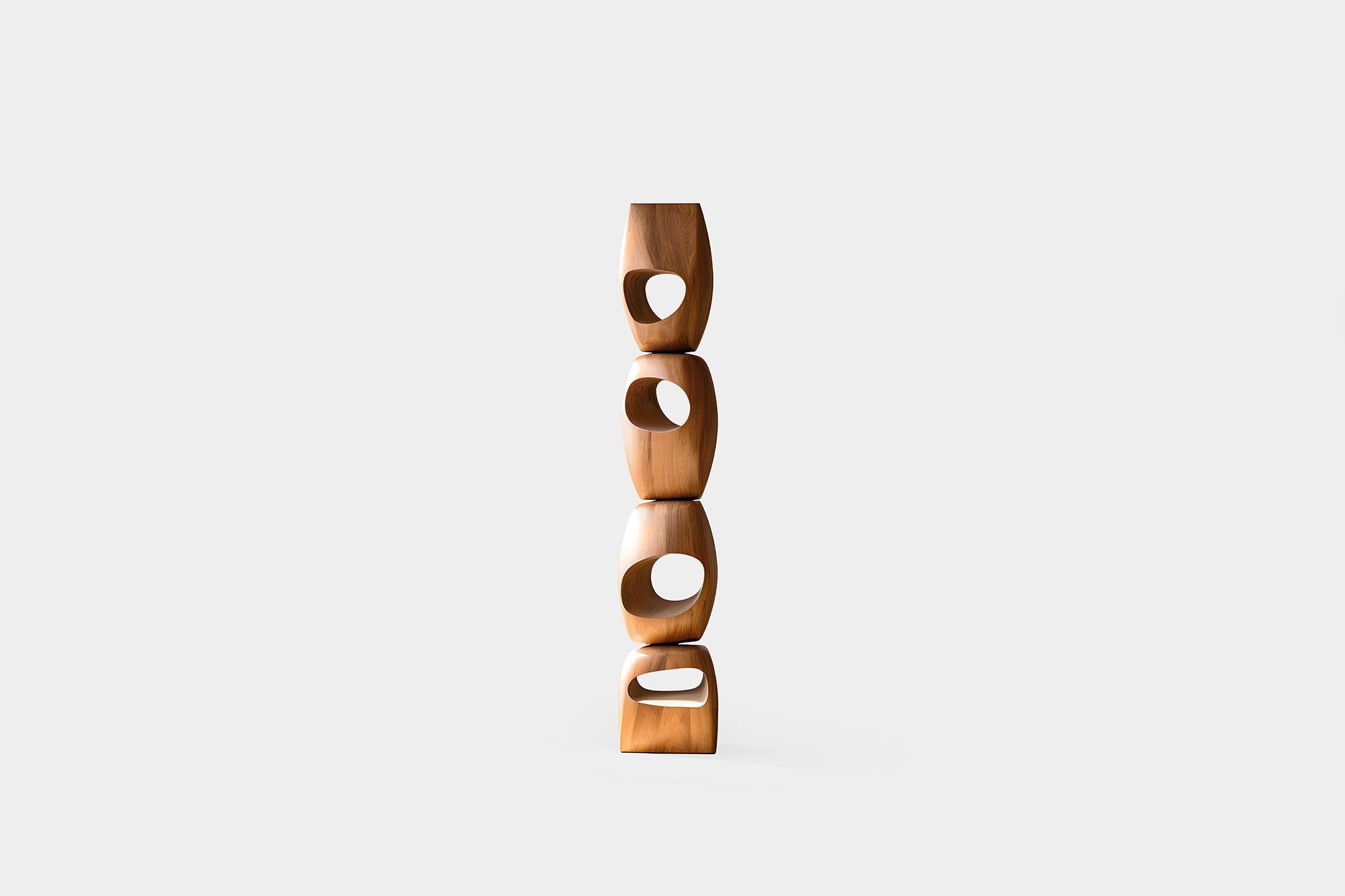 Hand-Crafted Still Stand No56: Abstract Wooden Grace by NONO, Modern Escalona Sculpture For Sale