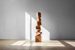 Still Stand No58: Modern Biomorphic Wooden Totem by NONO, Escalona Designed