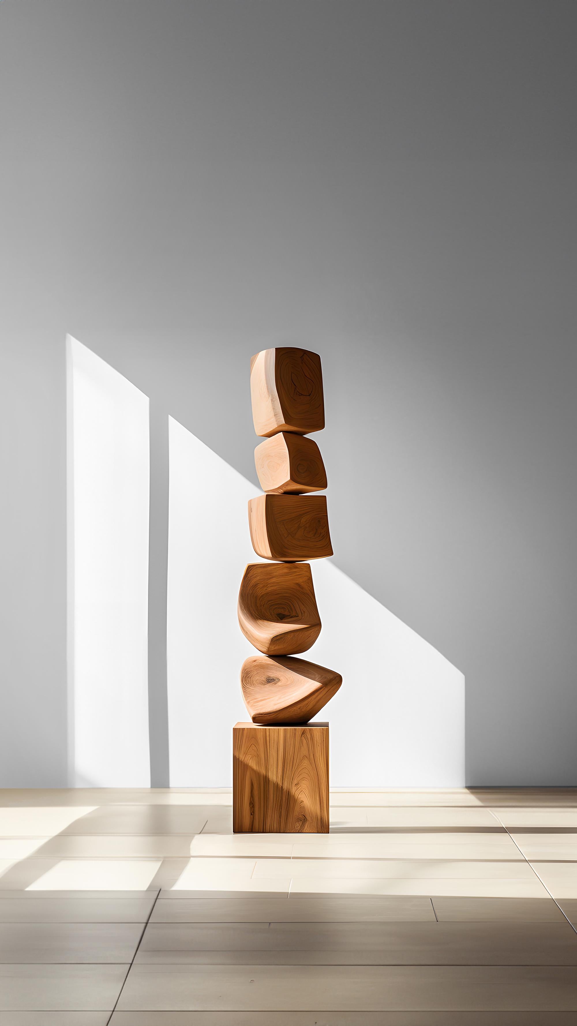 Hand-Crafted Still Stand No58: Modern Biomorphic Wooden Totem by NONO, Escalona Designed For Sale
