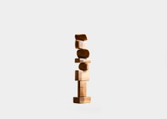Still Stand No60: Modern Carved Wood Totem by NONO, Joel Escalona Crafted