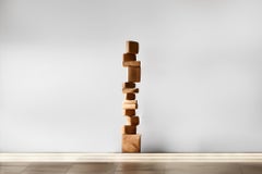 Still Stand No64: Biomorphic Carved Oak Totem by NONO, Modern Escalona Art