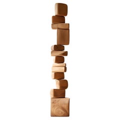 Still Stand No64: Biomorphic Carved Oak Totem by NONO, Modern Escalona Art