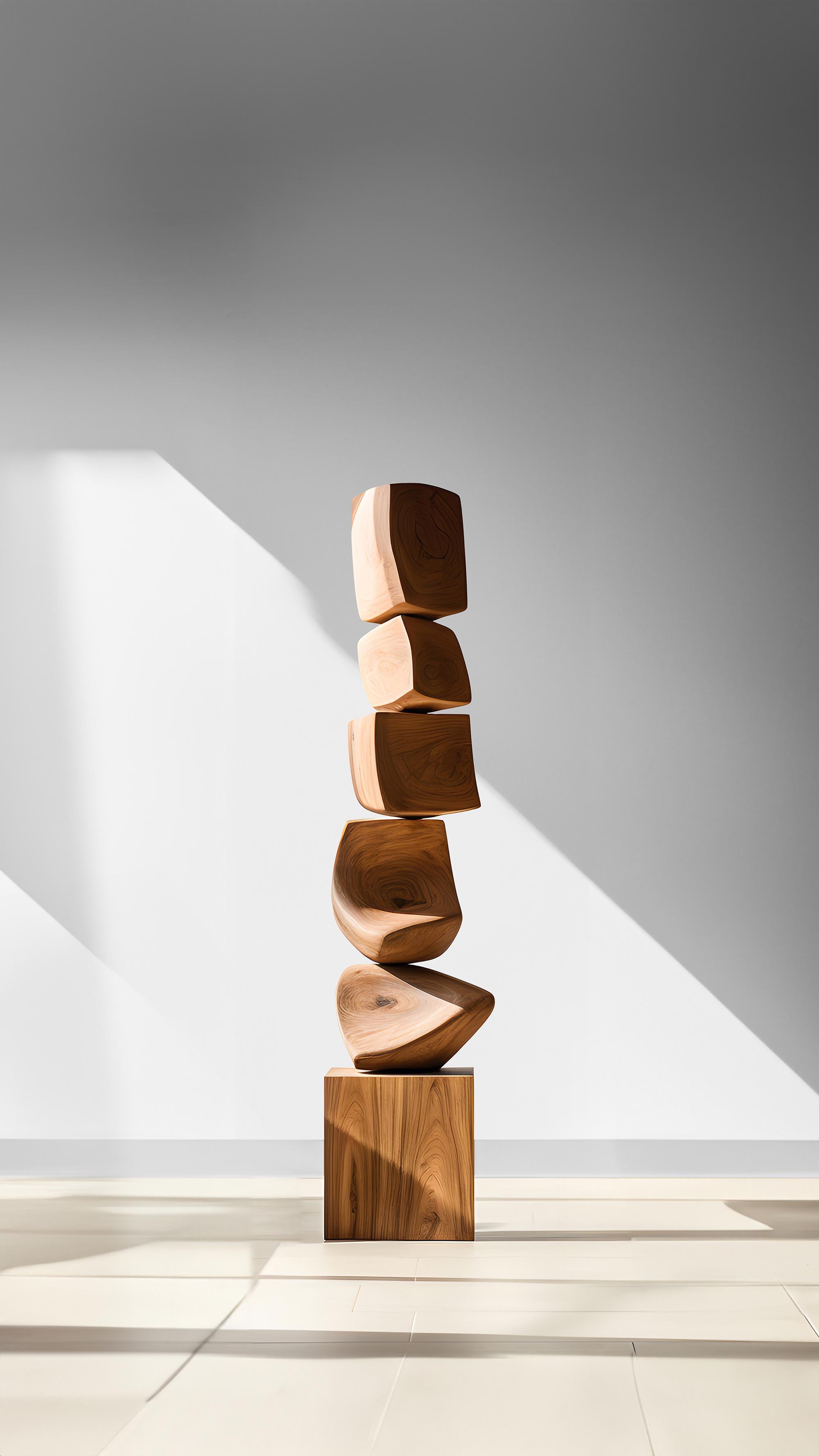 Hand-Crafted Still Stand No76: Biomorphic Carved Oak Totem by NONO, Escalona Crafted For Sale