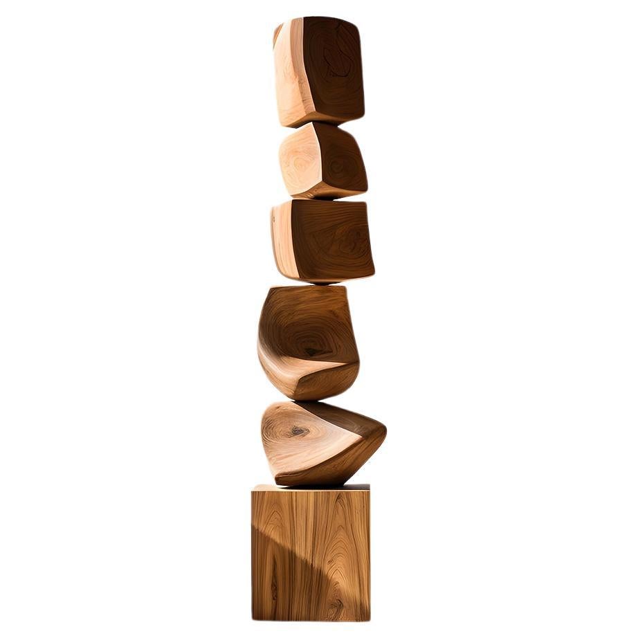 Still Stand No76: Biomorphic Carved Oak Totem by NONO, Escalona Crafted For Sale