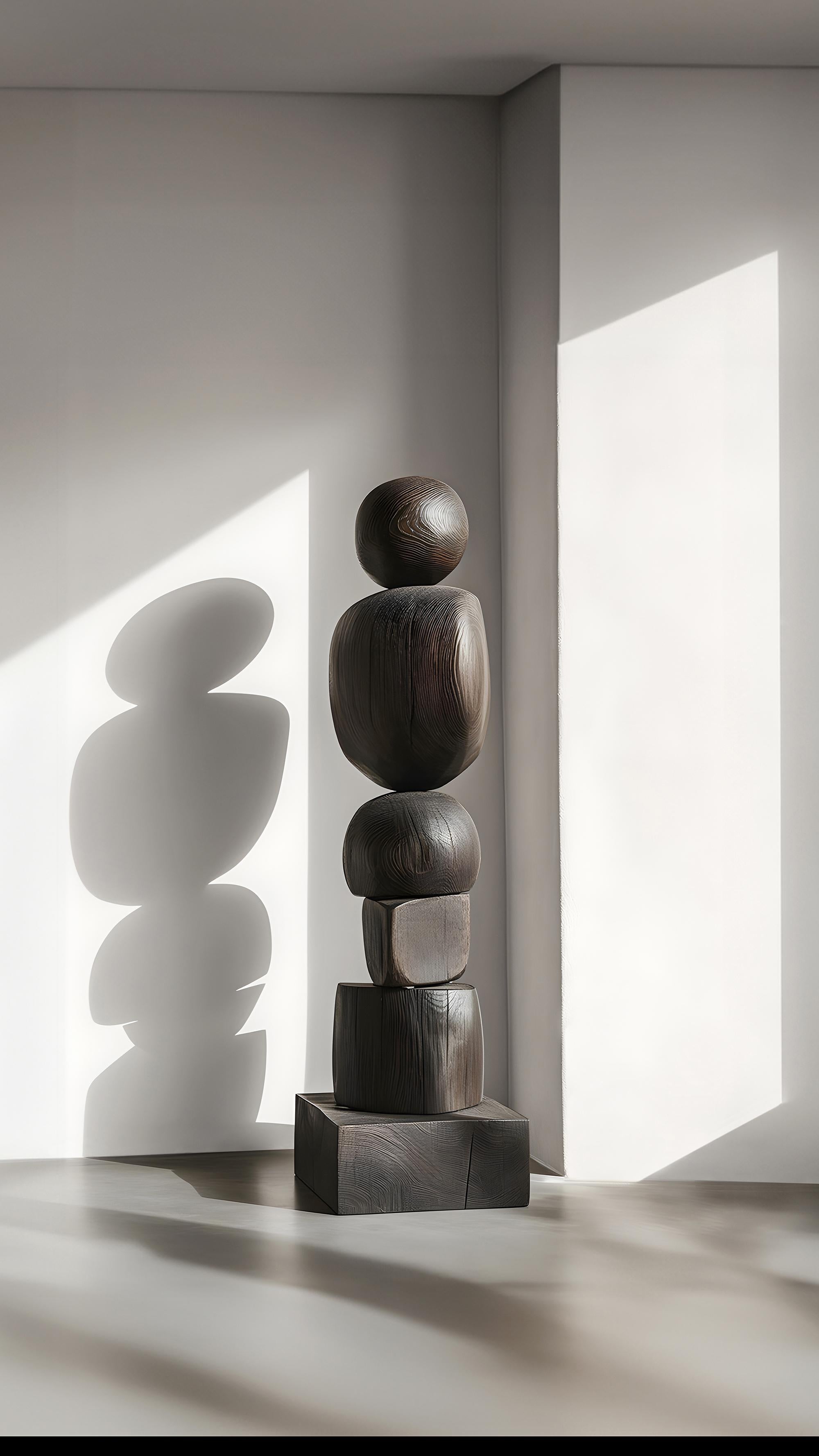 Mexican Still Stand No90, The Sleek Burned Oak Totem, a Synthesis of Dark Elegance For Sale
