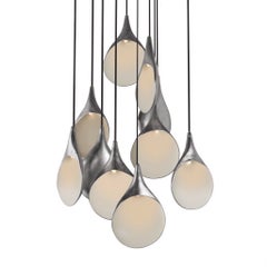 Stillabunt Ceramic 10-Light Chandelier, Silver Leaf