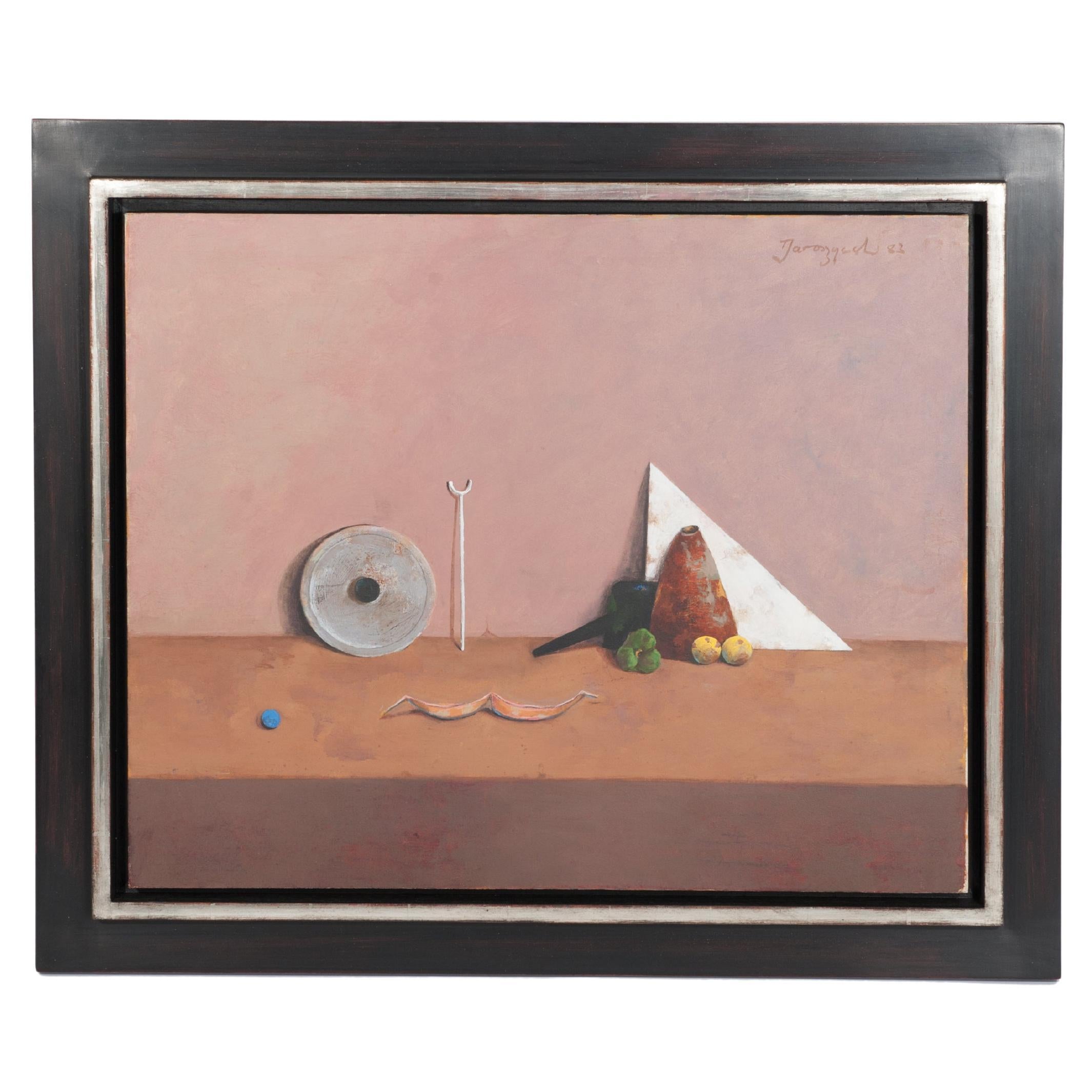 Pittura Stilllive a olio su tela firmata da Thadeusz Jaroszynski, 1983 in vendita