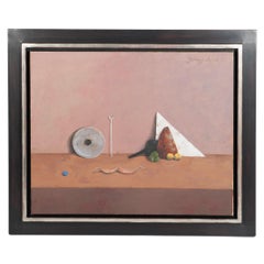 Stillleben-Gemälde in Öl auf Leinwand, signiert von Thadeusz Jaroszynski, 1983