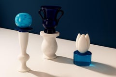 Stillness - Une collection moderne de pièces sculpturales en marbre et verre soufflé, 3pcs