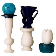 Stillness - A Modern Collection of Sculptural Marble & Blown Glass pieces, 3pcs