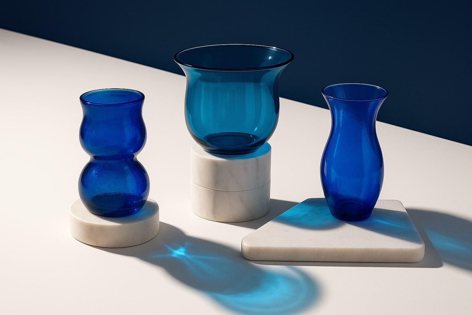 Grec Stillness- Une collection moderne de pièces sculpturales en marbre et verre de Murano, 3pcs en vente