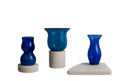 Stillness- A Modern Collection of Sculptural Marble & Murano Glass pieces, 3pcs