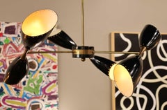 Stillnovo Style Chandelier with Three Double Coned Articulating Arms