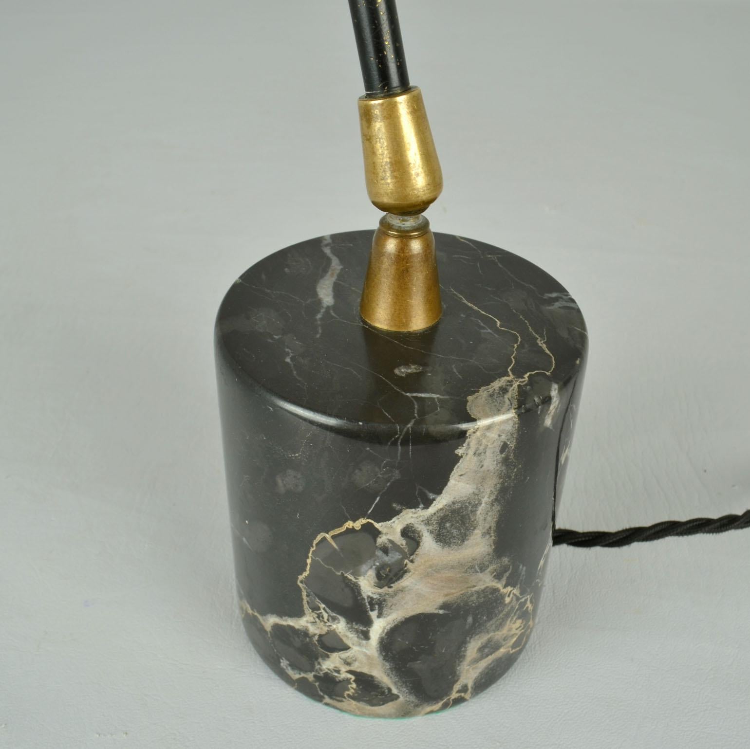Stillux Table Lamp on Black Marble Base Italy 1960's For Sale 3
