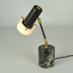 Stillux Table Lamp on Black Marble Base Italy 1960's